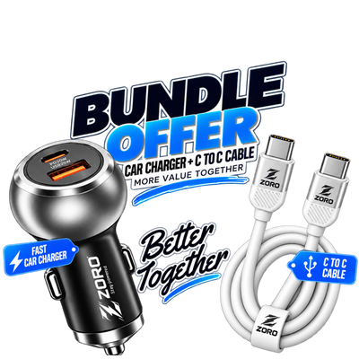 ZORO Car Charger + Type-C to Type-C Cable Bundle Offer